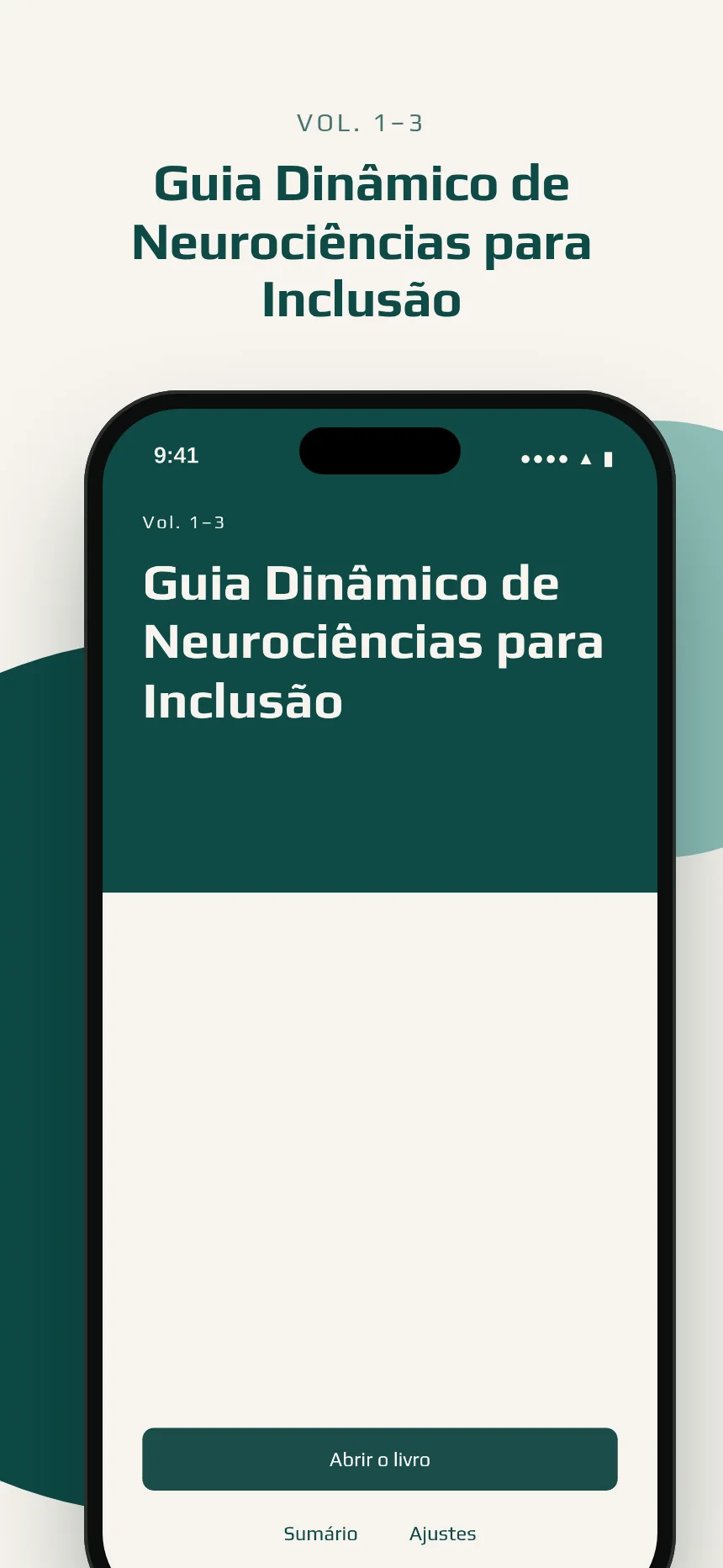 Guia Dinâmico de Neurociências para Inclusão — Tela inicial do ebook